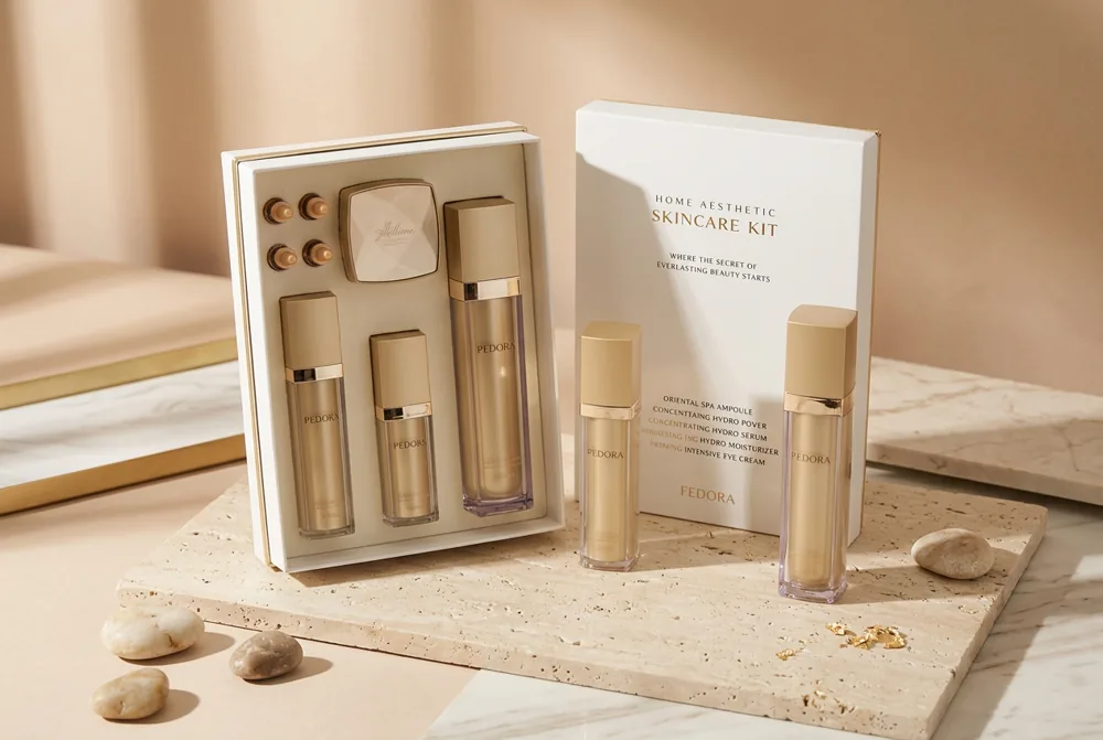 FEDORA Home Aesthetic Skincare Kit, Peptídeo de ouro 24K com pureza 99,99%