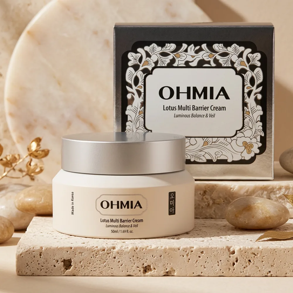 OLMIA Lotus Multi Barrier Cream, Flor de lótus, arroz coreano e Centella